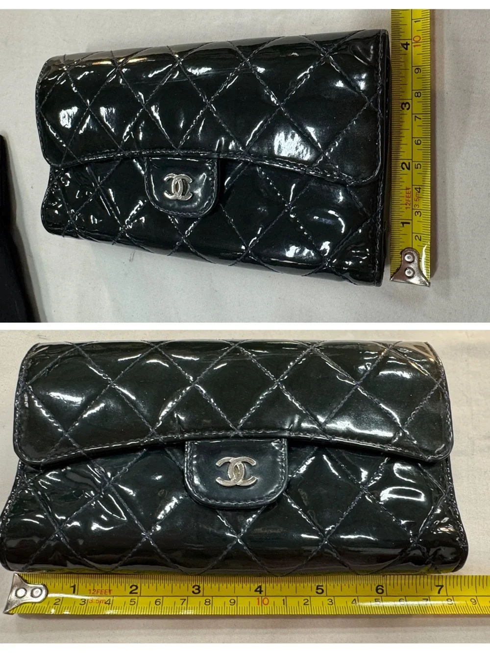 Chanel Caviar Wallet, Very Dark Green Quilted Leather. EUC